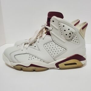 Nike Air Jordan 6 VI Retro Maroon 2015 White Mens Size 8 Sneakers 384664-116
